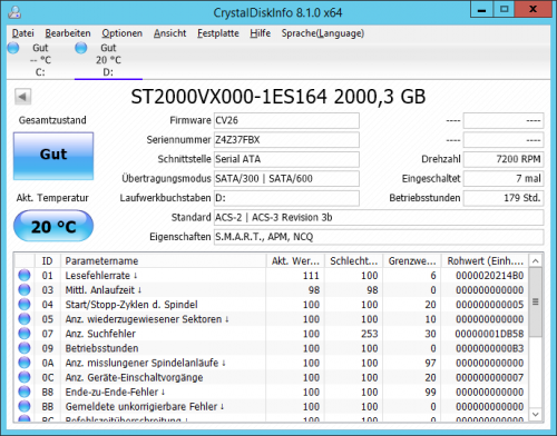 ST2000VX000 1ES164 CV26 CrystalDiskInfo