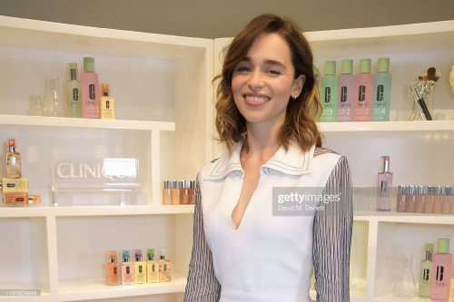 LONDON, ENGLAND - JANUARY 24:  Emilia Clarke attends the Clinique iD Event with new Global Brand Amb