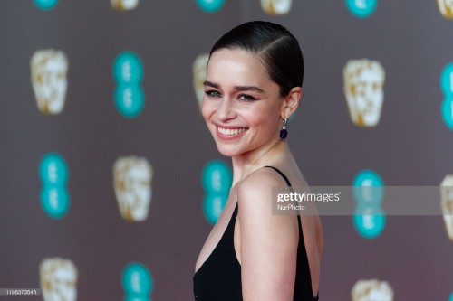 Emilia Clarke attends the EE British Academy Film Awards ceremony at the Royal Albert Hall on 02 Feb