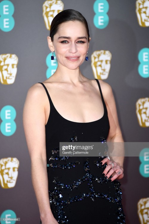 LONDON, ENGLAND - FEBRUARY 02: Emilia Clarke attends the EE British Academy Film Awards 2020 at Roya