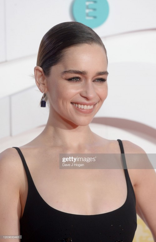 LONDON, ENGLAND - FEBRUARY 02: Emilia Clarke attends the EE British Academy Film Awards 2020 at Roya