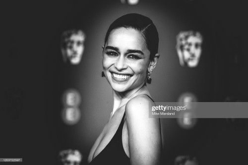 LONDON, ENGLAND - FEBRUARY 02: (EDITORS NOTE: Image has been converted to black and white) Emilia Cl