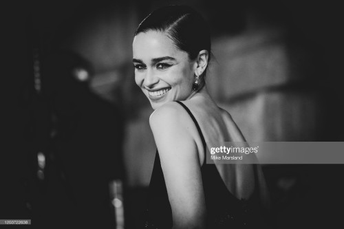 LONDON, ENGLAND - FEBRUARY 02: (EDITORS NOTE: Image has been converted to black and white) Emilia Cl