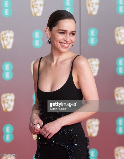 LONDON, ENGLAND - FEBRUARY 02: Emilia Clarke attends the EE British Academy Film Awards 2020 at Roya