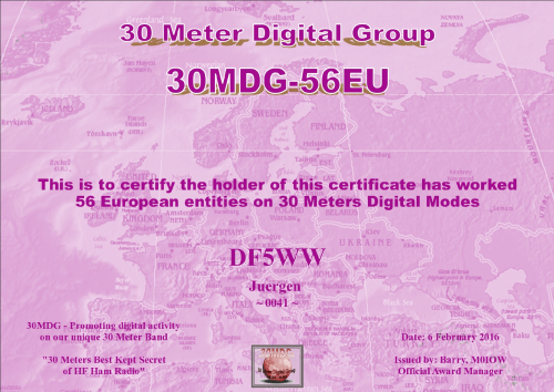 DF5WW 30MDG 56 EU Certificate