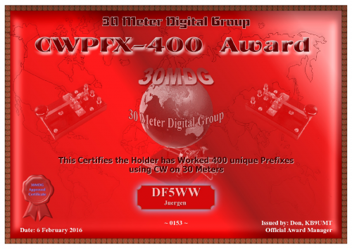 DF5WW 30MDG CW PFX 400 Certificate1