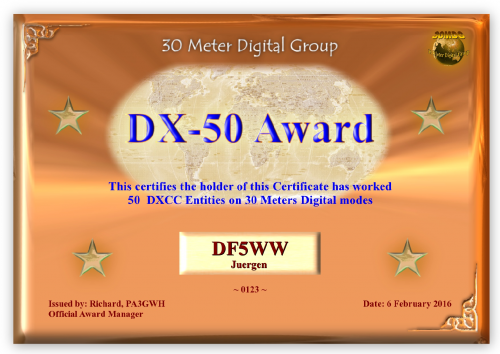 DF5WW 30MDG DX 50 Certificate1
