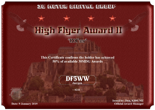 DF5WW 30MDG High Flyer II Certificate1