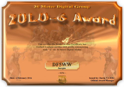 DF5WW 30MDG Zulu 6 Certificate1