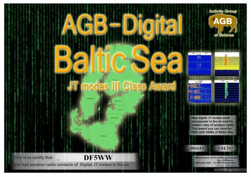 DF5WW BALTICSEA BASIC III AGB
