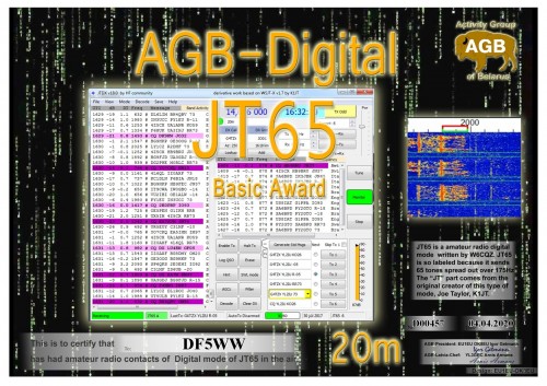 DF5WW JT65 BASIC 20M AGB