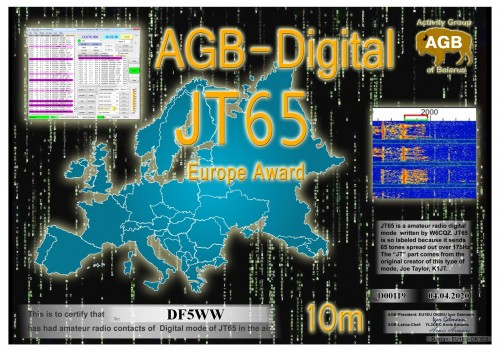 DF5WW JT65 EUROPE 10M AGB