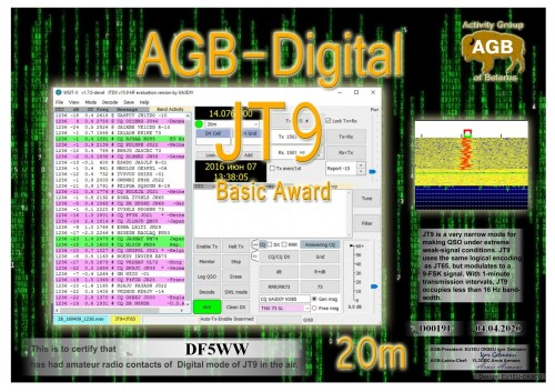 DF5WW JT9 BASIC 20M AGB