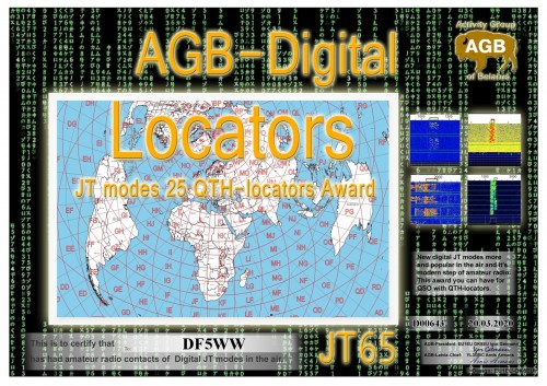 DF5WW LOCATORS JT65 25 AGB