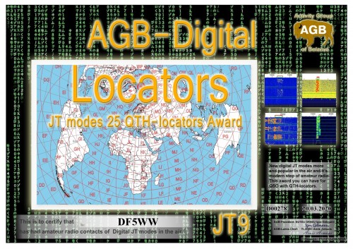 DF5WW LOCATORS JT9 25 AGB