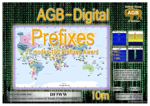 DF5WW PREFIXES 10M 100 AGB