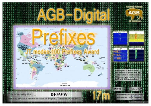 DF5WW PREFIXES 17M 100 AGB