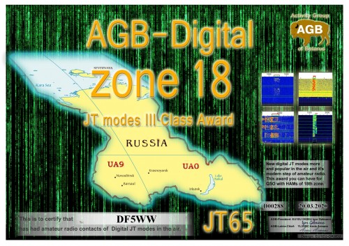 DF5WW ZONE18 JT65 III AGB