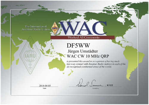 WAC CW 10 MHz QRP