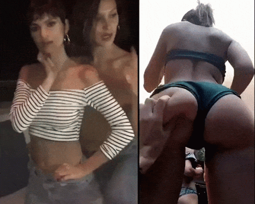 Bella-Hadid-playing-with-Emily-Ratajkowskis-tits-and-ass.gif