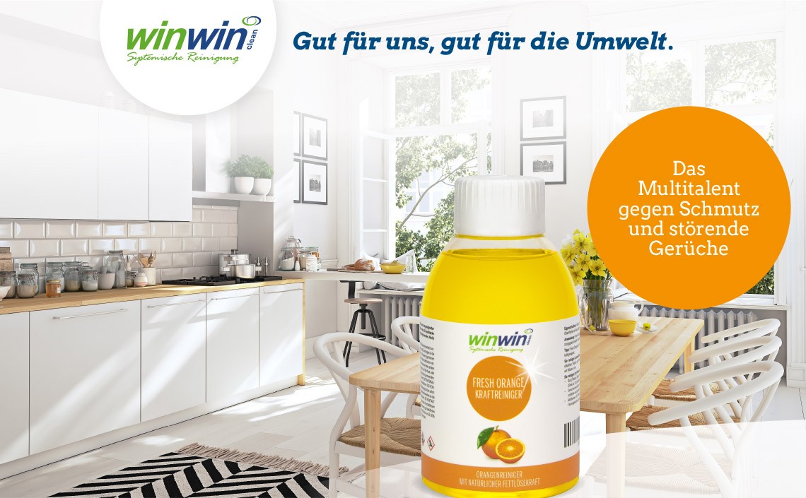 WinwinCLEAN Fresh Orange Kraftreiniger 500 ml, das Multitalent gegen Schmutz und störende Gerüche