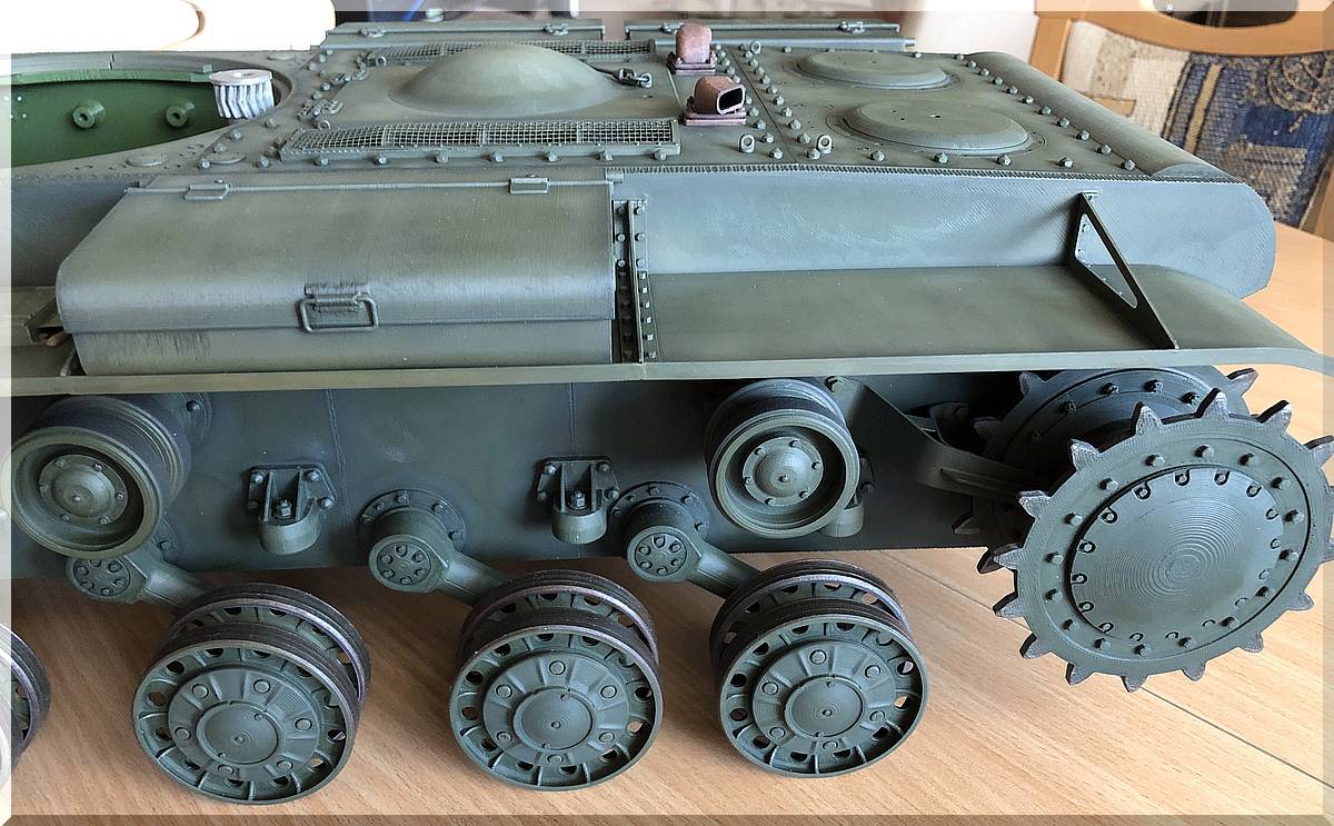 Panzer KV-1 1:10 RC-fähig zum Nulltarif aus dem 3D-Drucker Bild_037